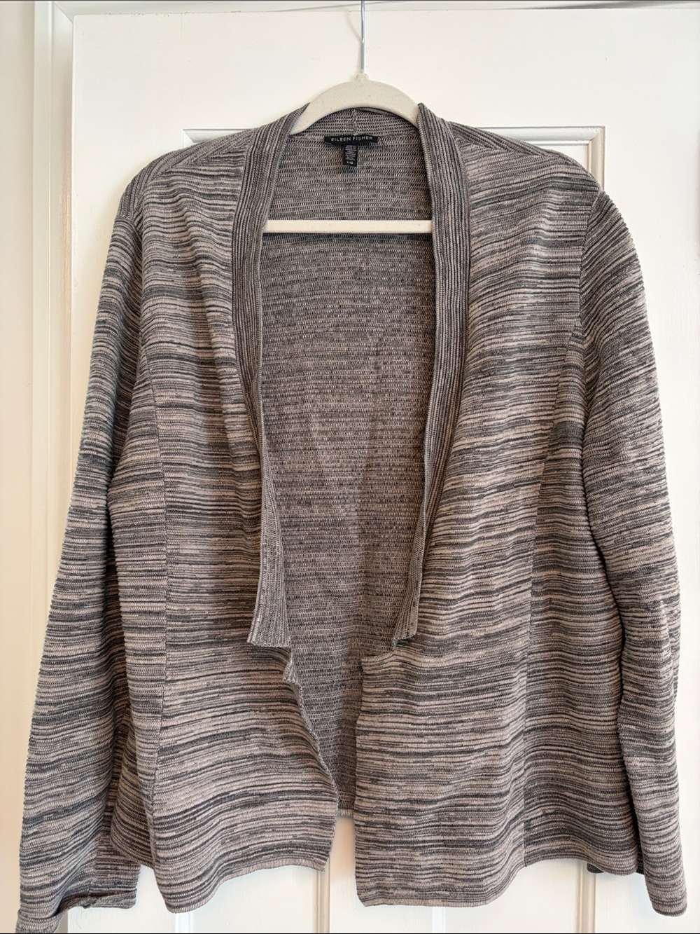 Eileen Fisher Gray Marled Open Front Cardigan